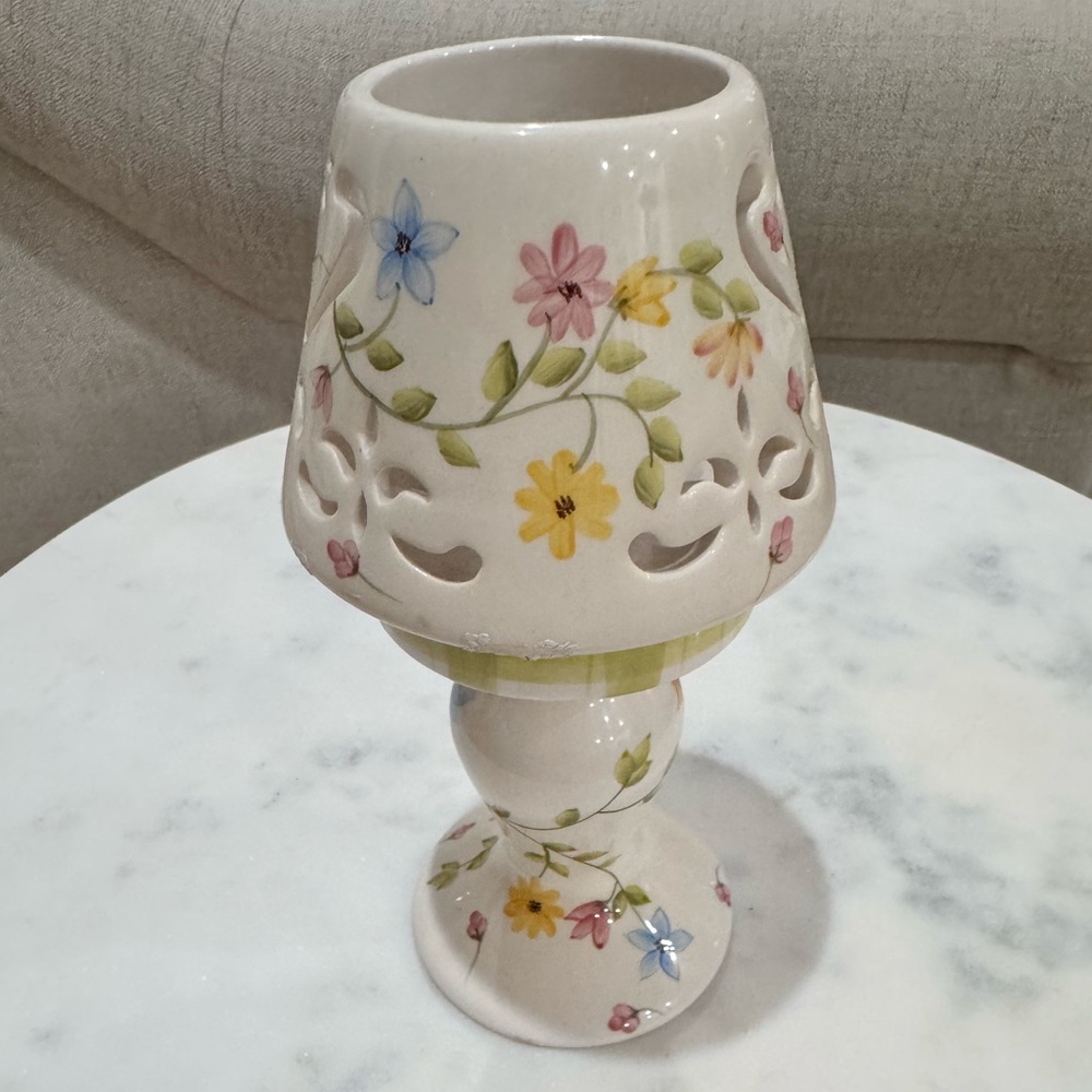 Floral Ceramic Candle Holder